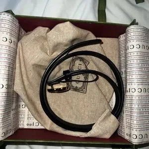 Gucci | Accessories | Gg Mormont Thin Leather Belt With 